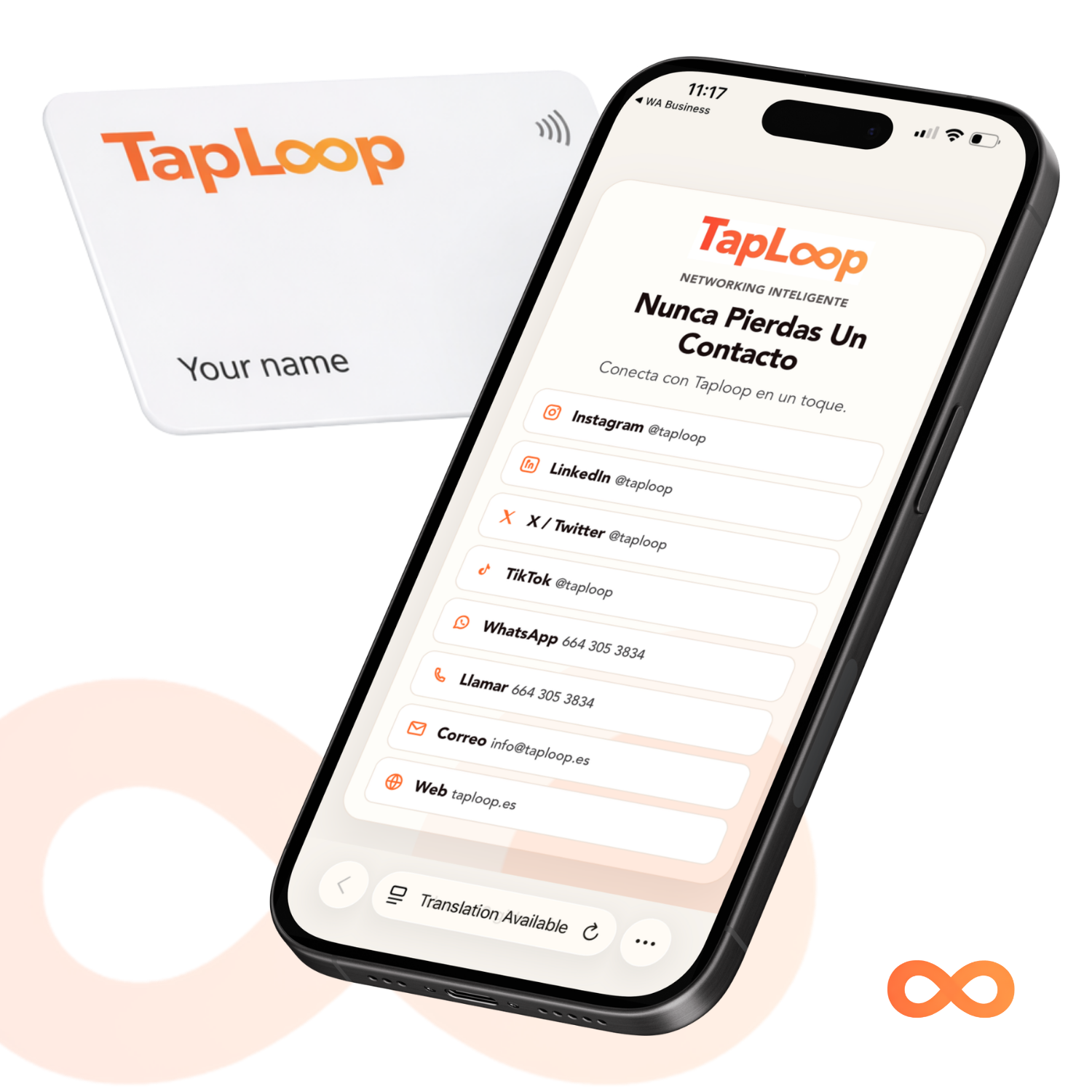 Tarjeta Digital NFC TapLoop – Conecta al instante