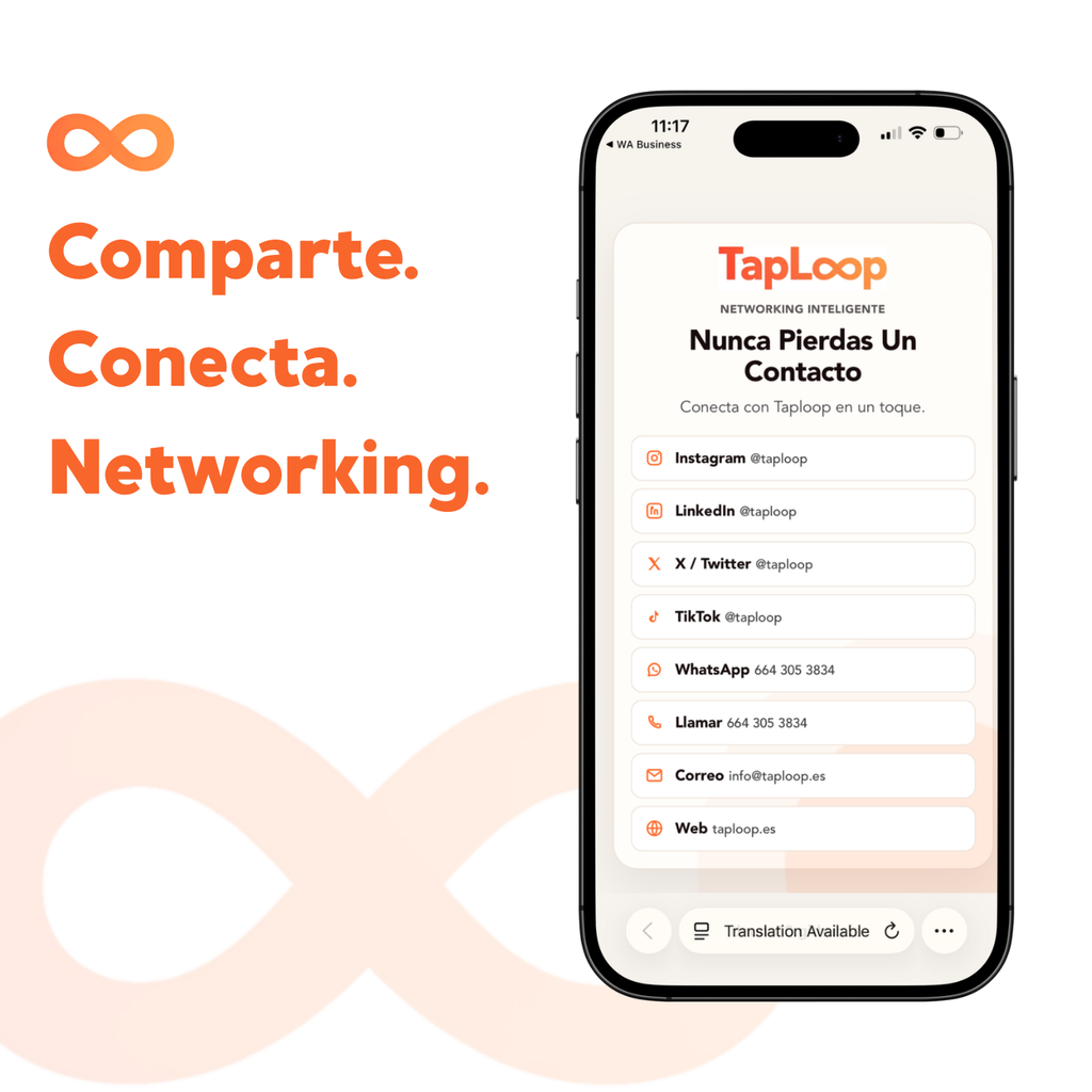 Tarjeta Digital NFC TapLoop – Conecta al instante