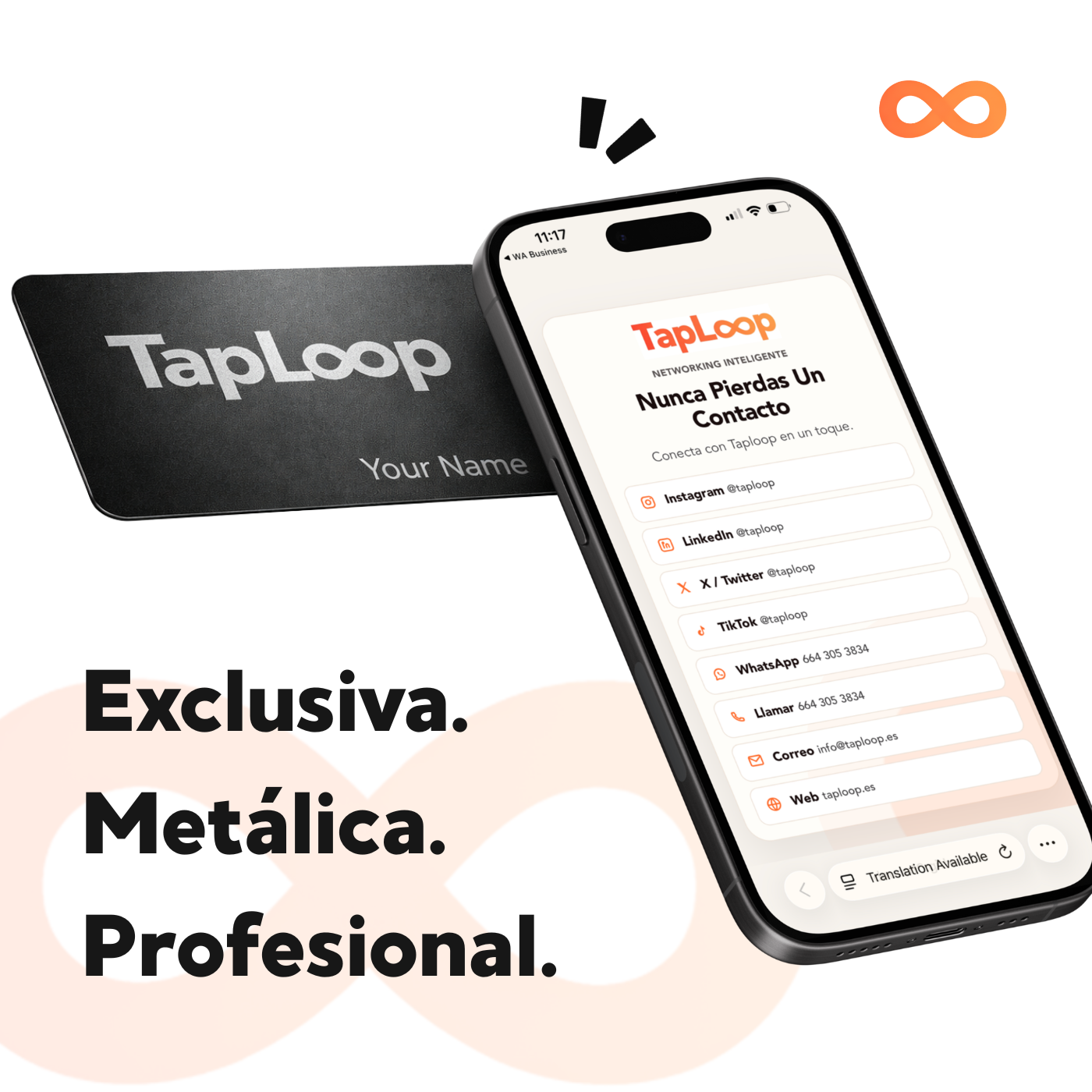 Tarjeta Metálica NFC TapLoop – Networking de Alto Impacto